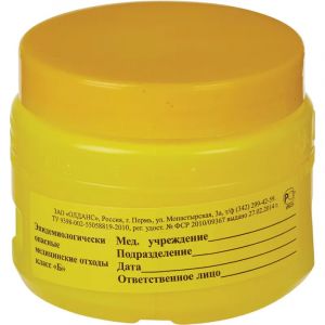 Емкость-контейнер д/сбора ост.инстр.с иглосъем.Б Жел.0,4л.ОЛДАНС