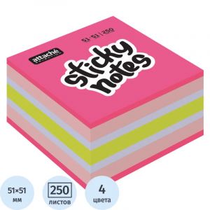 Стикеры Attache Selection миникуб 51х51, клубничный микс 250 л