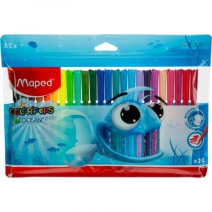 Фломастеры Maped COLOR&#039;PEPS OCEAN,супер-смываемые,24цв/наб,845722
