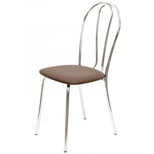 Стул для столовых UP_Венус каркас хром, к/з коричневый Z10