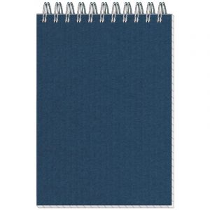 Блокнот МИКРОВЕЛЬВЕТ- А6 50л. спираль, синий, клетка 80шт