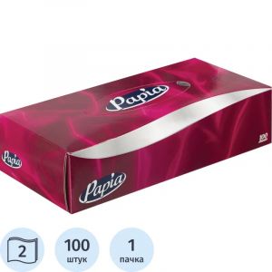Салфетки косметические Papia 2сл 100шт/уп