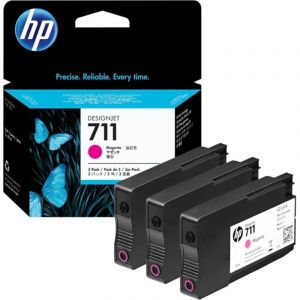 Картридж струйный HP 711 CZ135A пурп. для DgnJ T120/520 (3шт/уп)