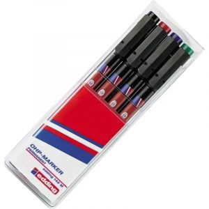 Маркер для глянц.поверх. EDDING E-142 M/4 (1мм) набор 4цв.