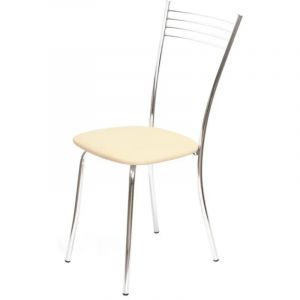 Стул для столовых UP_Бистро каркас хром, к/з бежевый Z21