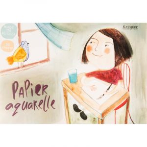 Альбом д/рисов.акварелью Kroyter 30л А4,склейка,тв.подл,бл.160гДрузья 00018