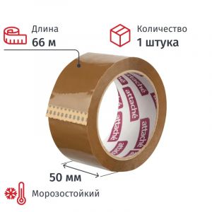 Клейкая лента упаковочная ATTACHE 50мм х 66м 50мкм коричневая