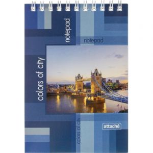 Блокнот Attache Economy Города А6 40л. разноцв.,клетка,спираль (105х145мм)