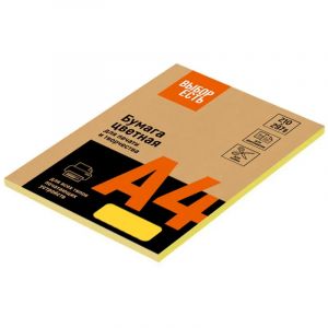 Бумага цветная Выбор есть (А4,80г,желтый интенсив) пачка 50л