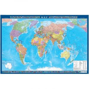 Карта настенная Мир политическая 1:34млн.,1,0х0,7м