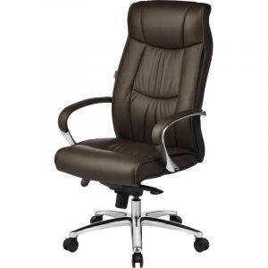 Кресло BN_Fc_Руководителя Echair-534 TL кожа коричневая, хром