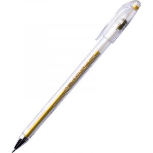 Ручка гелевая неавтомат. золото металлик CROWN, 0,7мм