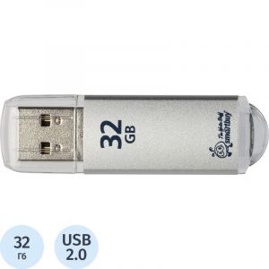 Флеш-память Smartbuy V-Cut, 32Gb, USB 2.0, сереб, SB32GBVC-S