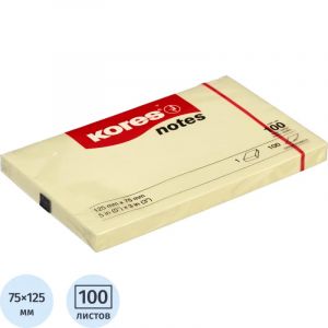 Стикеры Kores бум.для зам. 125х75 желтая 100л. &#039;46125