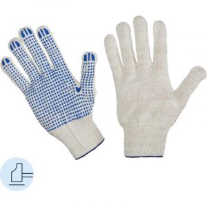 Перчатки защитные трикотажные с ПВХ Точка 5 нитей 52г 10 класс 300 пар/уп