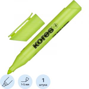 Маркер текстовыделитель KORES 1-5 мм желтый 36001
