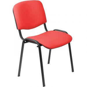 Стул UP_EChair Rio(ИЗО) черн, к/з красный Z29