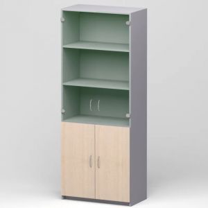 Шкаф SP Бюджет   со стекл. 2553 (651,879,655,670) д.ш.св./сер