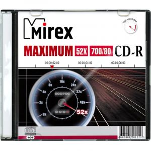 Носители информации CD-R, 52x, Mirex Maximum, Slim/1, UL120052A8S