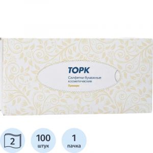 Салфетки косметические Торк/Tellus F1 д/лица 2сл. 100шт/уп 120380