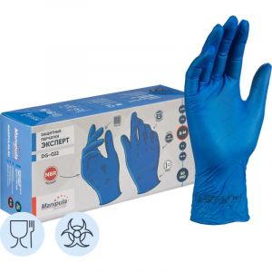 Перчатки одноразовые нитрил Manipula Эксперт (DG-022),р-р М,100шт/уп,ПС