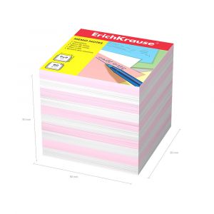 Бумага для заметок ErichKrause, 90x90x90 мм, 2 цвета: белый, розовый
