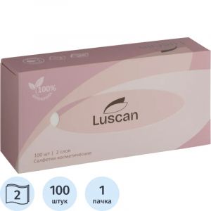 Салфетки косметические Luscan 2сл 100шт/уп белые