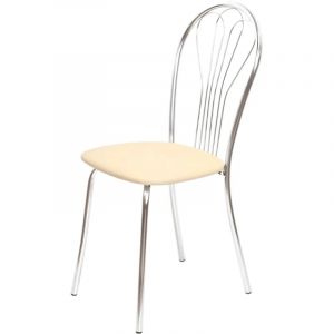 Стул для столовых UP_Версаль каркас хром, к/з бежевый Z21