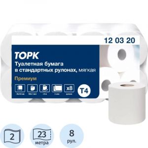 Бумага туалетная Торк/Tellus T4 2сл бел целлюл 23м 184л 8рул/уп 120320