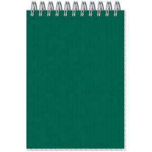 Блокнот МИКРОВЕЛЬВЕТ- А6 50л. спираль, зеленый, клетка 80шт