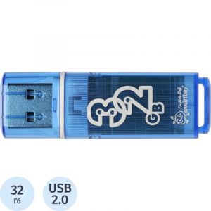 Флеш-память Smartbuy Glossy, 32Gb, USB 2.0, гол, SB32GBGS-B