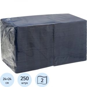 Салфетки бумажные 2 сл. 24х24 синие 250 шт./уп