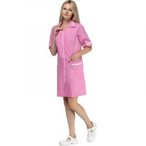 Халат для медицинского персонала м09-ХЛ розовый (р.52-54) 158-164