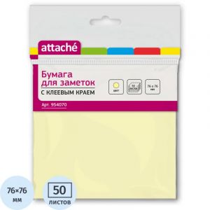 Стикеры ATTACHE с клеев.краем 76х76 желтый 50л