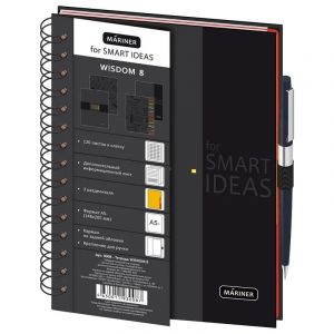 Бизнес-тетрадь Wisdom 8,А5,120л,148х205,3 разд,рез под руч,клет,рад1,0008