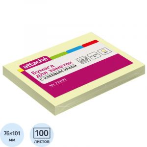 Стикеры ATTACHE с клеев.краем 76х101 желтый 100л