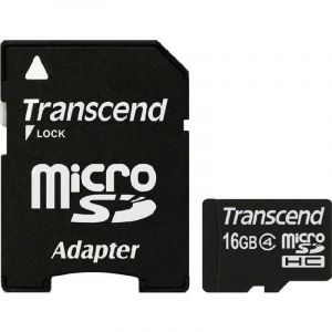 Карта памяти Transcend microSDHC 16Gb Cl4 +ад, TS16GUSDHC4