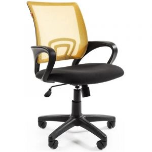 Кресло VT_EChair-304 TC Net ткань черн/сетка желтая, пластик