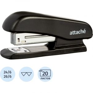 Степлер Attache Economy до 20 листов, на 24/6, 26/6 пластик, чёрный