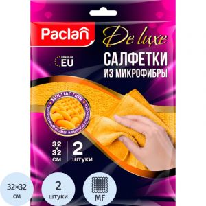 Салфетки хозяйственные микрофибра многофункциональные 32х32см 2 шт/уп PACLA