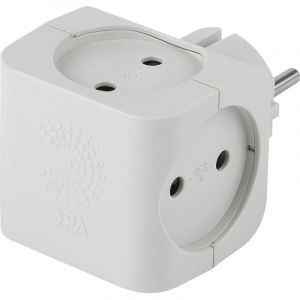 Тройник ЭРА, 4 роз/16А/3500Вт, без заземл, белый, SP-4-W