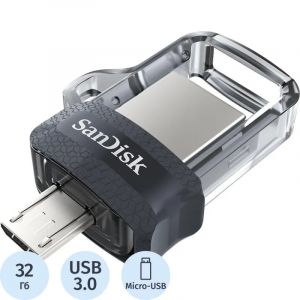 Флеш-память SanDisk Ultra Dual Drive, 32Gb, USB 3.0, micUSB, SDDD3-032G-G46