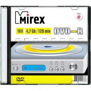 Носители информации DVD-R, 16x, Mirex, Slim/1, UL130003A1S