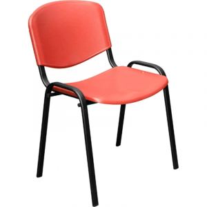 Стул UP_EChair Rio(ИЗО) черн, пластик красный