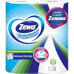 Полотенца бумажные ZEWA 2-сл.,белые, 2 рул./уп.144001