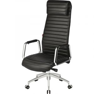 Кресло BN_Fc_Руководителя Echair-528 ML кожа черная, алюминий