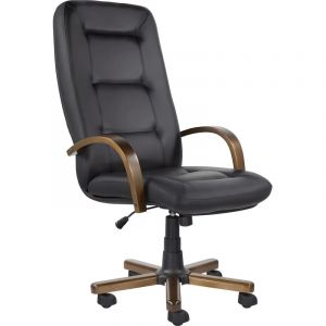 Кресло UP_Идра В дерево D8 (темный орех) К01 (черный спилок)