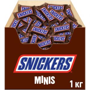 Шоколадный батончик Snickers Minis с карамелью, арахисом и нугой, 1кг