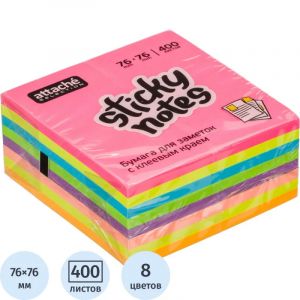 Стикеры Attache Selection куб 76х76, неон 8 цв. 40 0 л