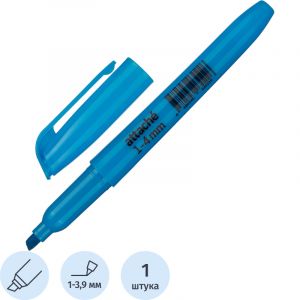 Маркер текстовыделитель голубой 1-3,9мм Attache